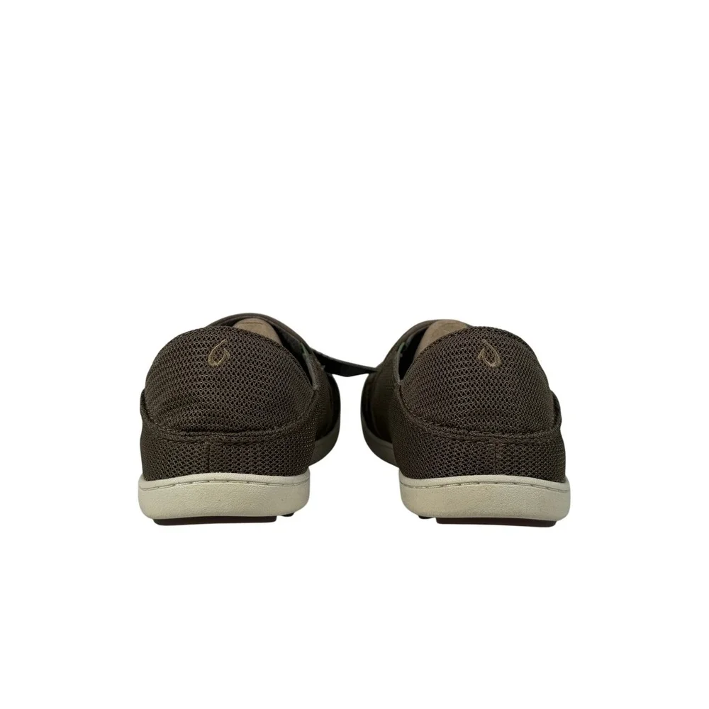 OluKai Nohea Mesh Slip On Shoes Mens 12 Mustang Lime Peel Comfort Casual Brown